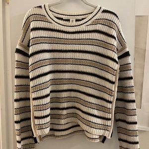 Max Studio Stripe Cotton Sweater, S